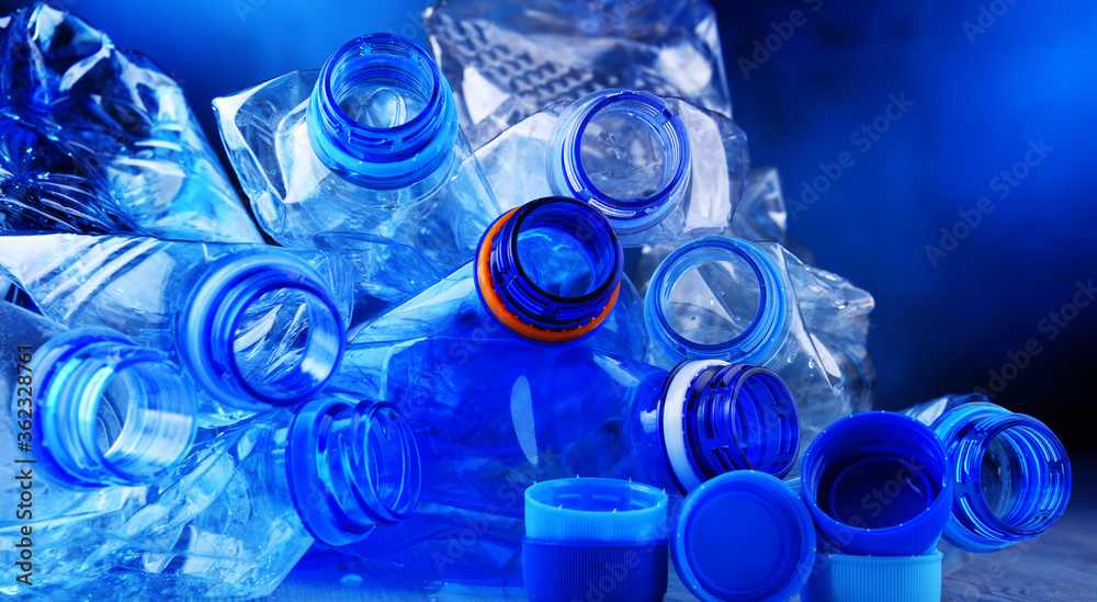 Empty carbonated drink bottles. Plastic waste Empty carbonated drink bottles. Plastic waste