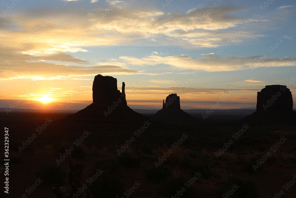 Sunrise at Monument Valley national park