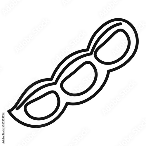 Fava kidney bean icon. Outline fava kidney bean vector icon for web design isolated on white background