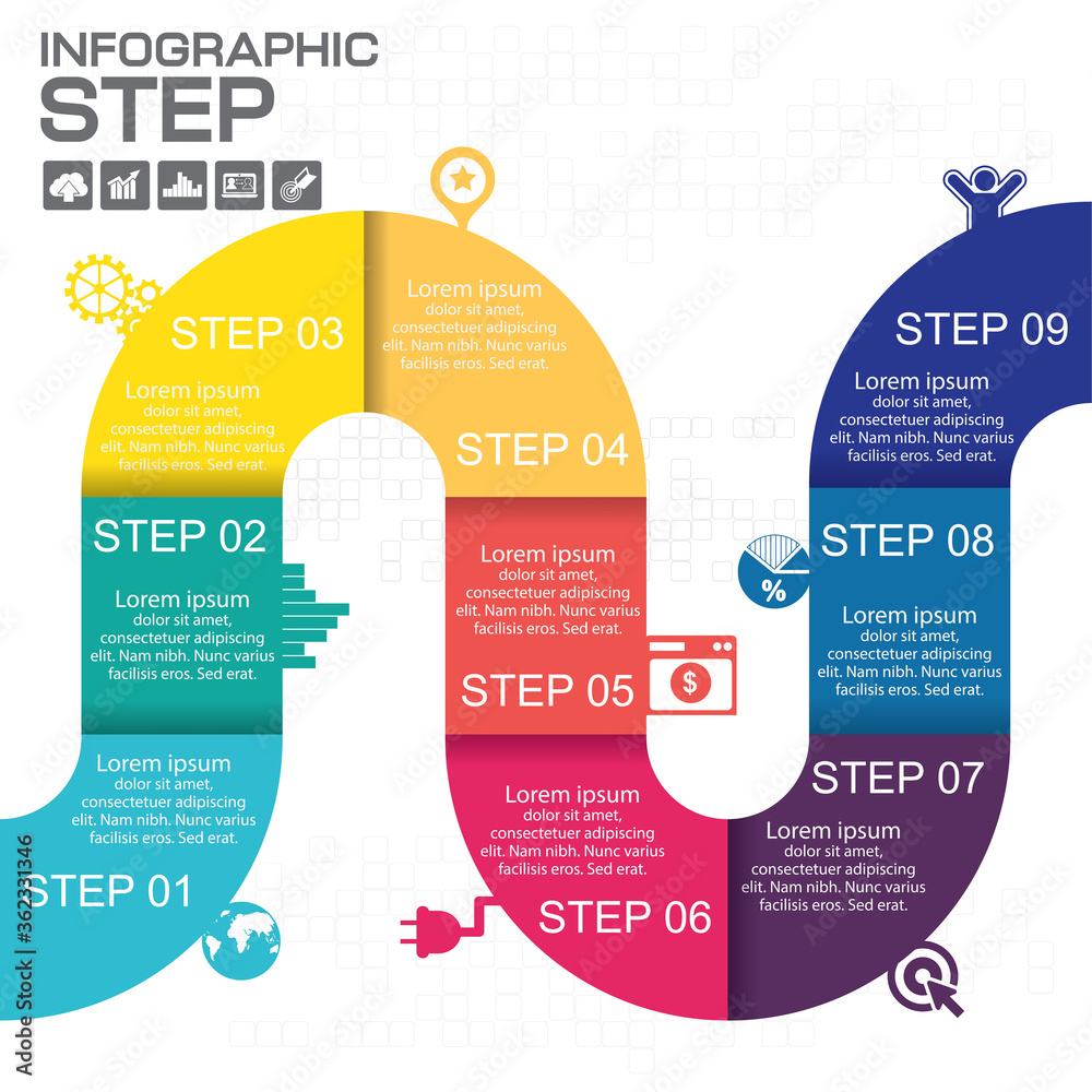 Infographic step for success business concept vector
