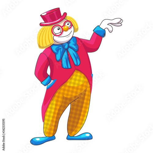 Magician clown icon. Cartoon of magician clown vector icon for web design isolated on white background