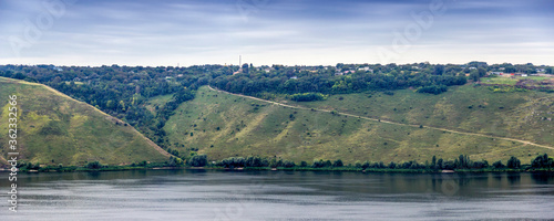 landscape of Dniester river, National Nature Park Podilski tovtry, Khmelnytsky region of Western Ukraine photo