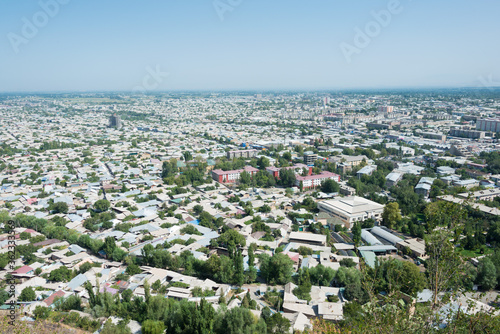 Panorama of Osh City view from Sulayman Mountain in Osh, Kyrgyzstan. photo