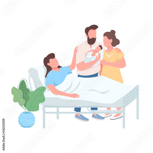 Surrogate mother flat color vector faceless character