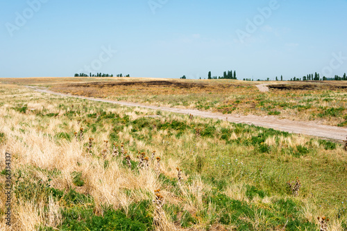 Ruins of Ak Beshim in Tokmok, Kyrgyzstan. It is part of the World Heritage Site Silk Roads: the Routes Network of Chang'an-Tianshan Corridor. photo