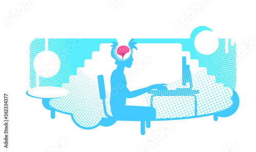 Educational process flat concept vector illustration