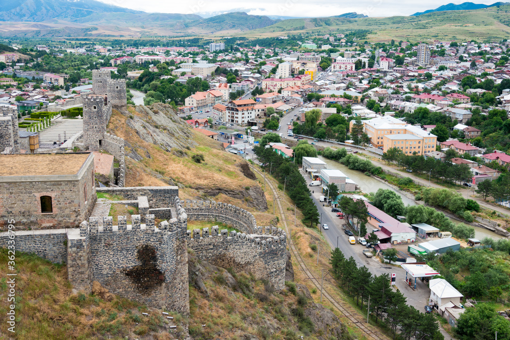 Akhaltsikhe City view from Rabati Castle. a famous historic site in Akhaltsikhe, Samtskhe-Javakheti, Georgia.