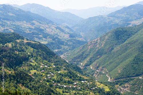 Beautiful mountains of Khulo town. a famous landscape in Khulo, Adjara, Georgia. photo