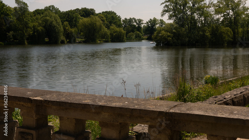 Beautiful views in the Silesian park in Chorzów. Ready for entry.