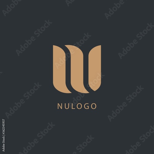 Initial Letter NU Logo Design.
