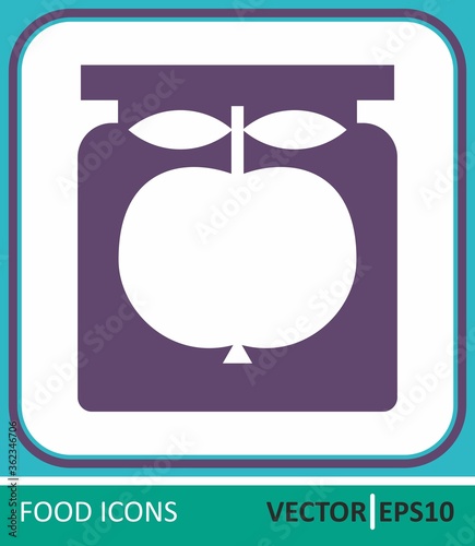 Jar of jam. Vector Icon. Simple vector illustration for graphic and web design.