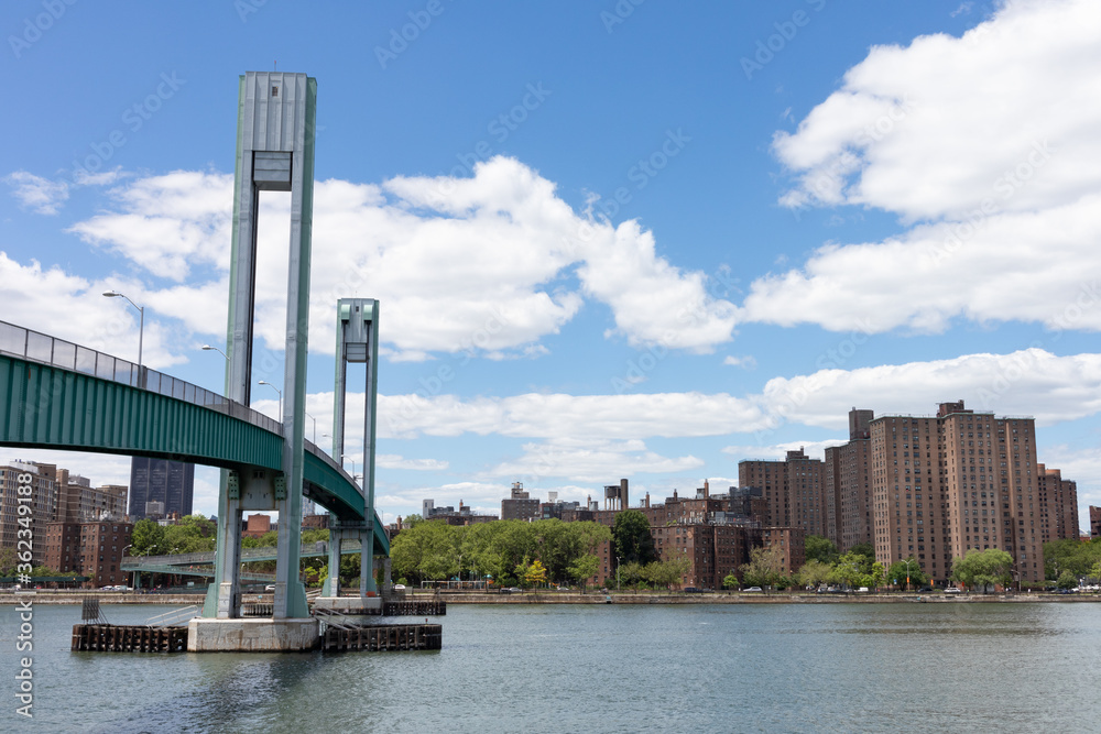 Ward's Island Bridge over the East River in New York City Connecting Randalls and Wards Islands to Manhattan