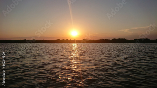 River in Odessa region, nature at sunset