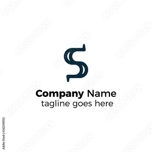 line s logo design vector illustration simple