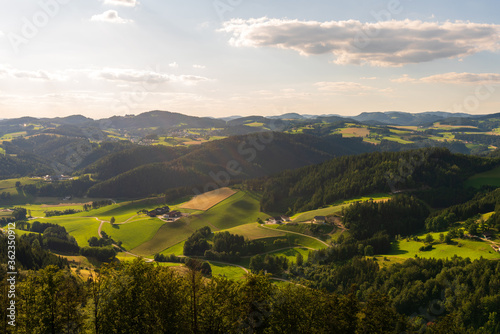 Panorama Aussicht von der Burgruine Ruttenstein im Mühlviertel Oberösterreich