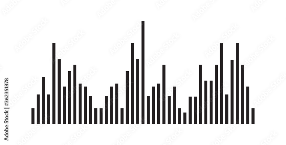 Waves of the equalizer isolated on background. EQ Vector Illustration.