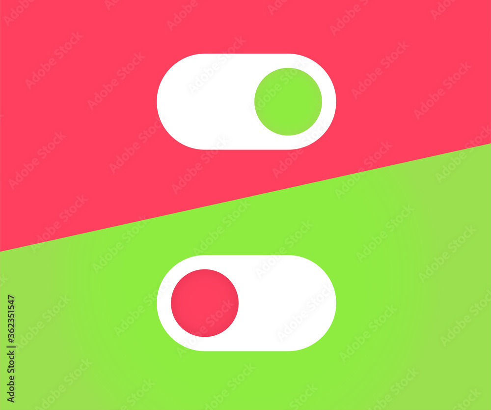 On and Off Toggle Switch Buttons Modern Devices User Interface Vector Graphic Design On and Off Toggle Switch Buttons Modern Devices User Interface Vector Graphic Design