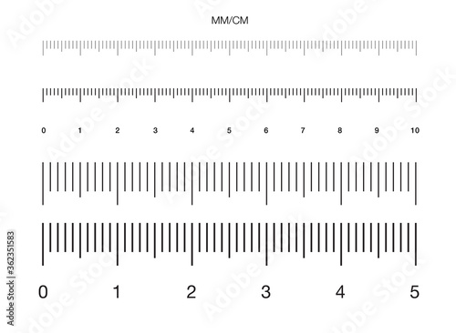 Ruler. Measuring scale, Markup for Rulers. Vector illustration. Centimeters Scale. Millimeters Scale.
