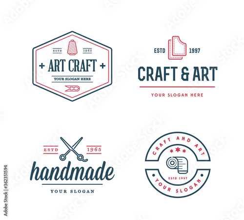 Vector Logo Design. Handmade, DIY, Craft, Tailoring and Knitting.