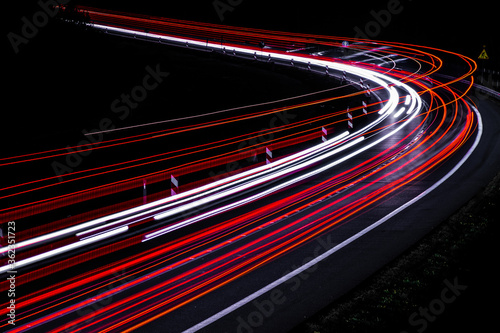 lights of cars with night