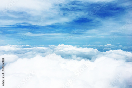 Fototapeta Naklejka Na Ścianę i Meble -  high sky above cloud background is take a photo from window of plane