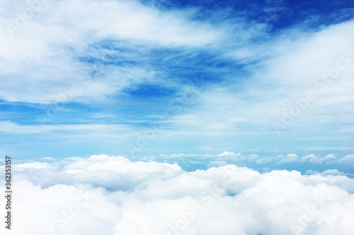 Fototapeta Naklejka Na Ścianę i Meble -  high sky above cloud background is take a photo from window of plane
