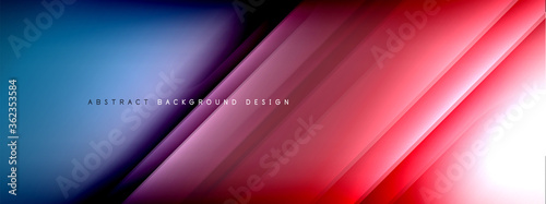 Motion concept neon shiny lines on liquid color gradients abstract backgrounds. Dynamic shadows and lights templates for text