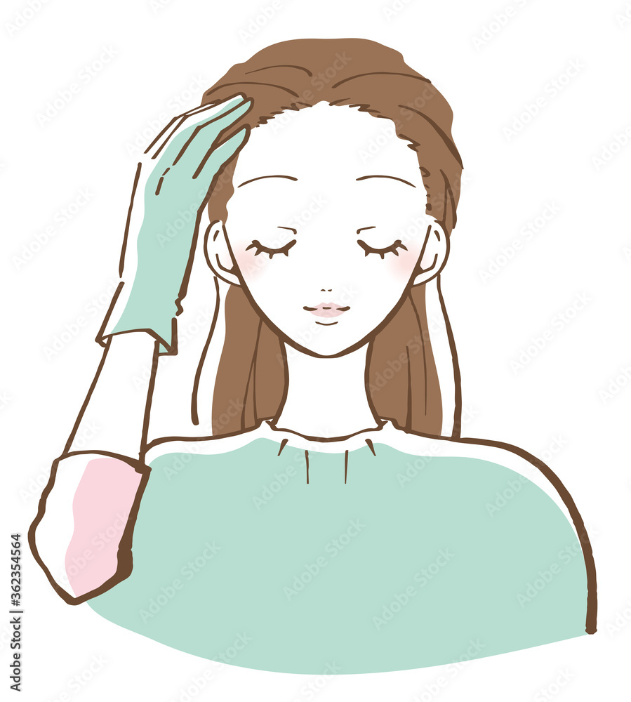 女性 ヘアカラー カラーリング 髪 イラスト 女性 ヘアカラー カラーリング 髪 イラスト