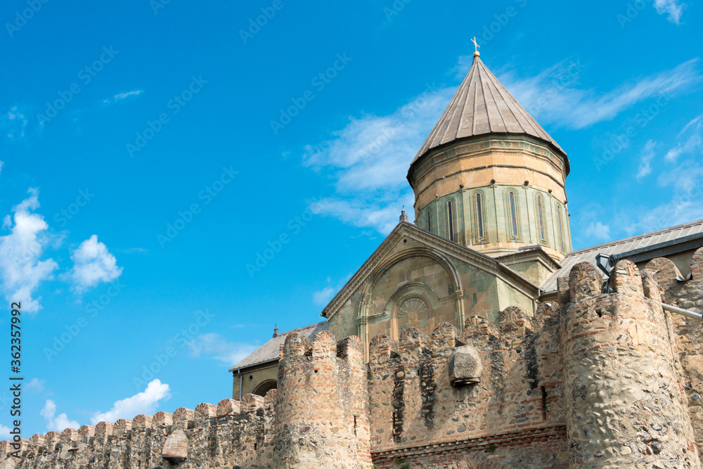Svetitskhoveli Cathedral in Mtskheta, Mtskheta-Mtianeti, Georgia. It is part of the World Heritage Site - Historical Monuments of Mtskheta.