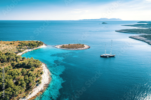 Aerial view of Paklinski Islands in Hvar, Croatia. photo