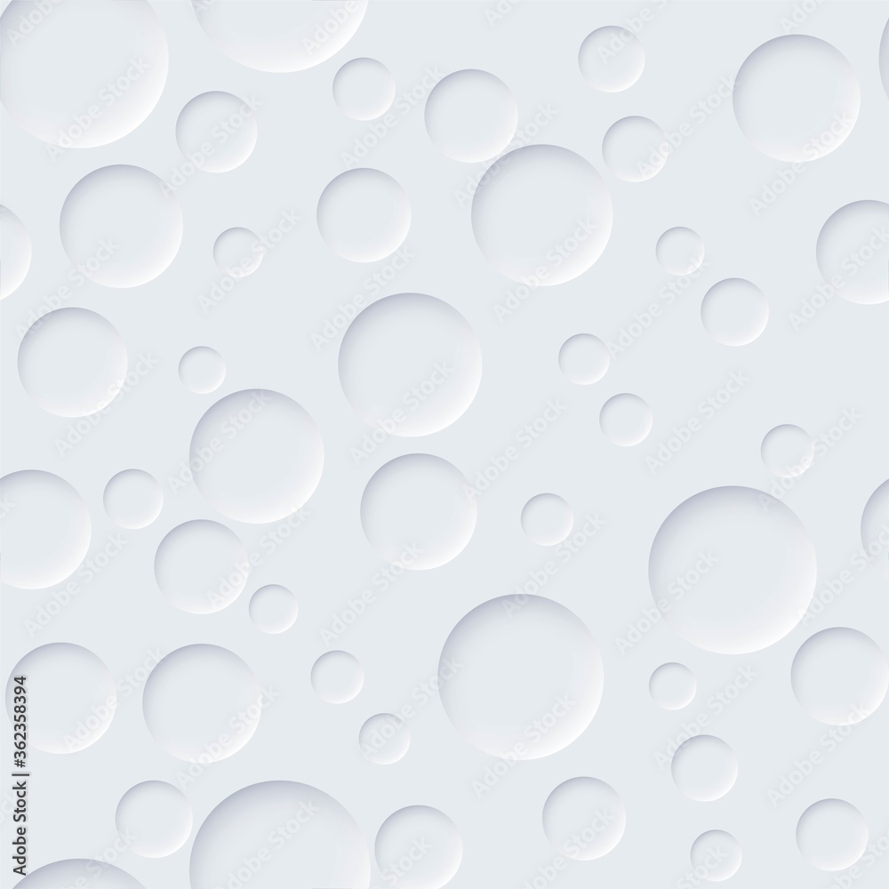 Realistic circle with shadow seamless pattern