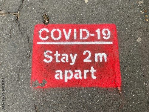 Covid-19 sidewalk sign