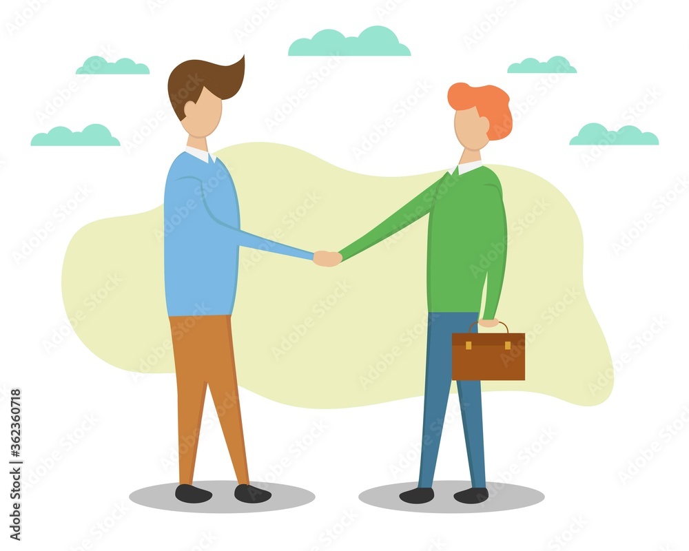 Illustration vector design of two persons handshake for business. Illustration vector design of two persons handshake for business.