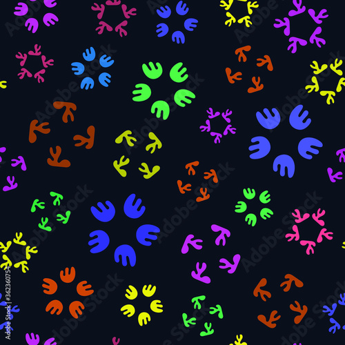 Seamless pattern, multicolor abstract flowers, modern concepts for your design.