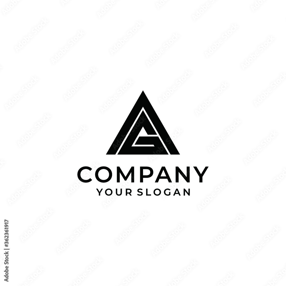 AG initials Abstract Triangle Logo Design. Vector illustration of A G Letter Modern Creative icon. AG initials Abstract Triangle Logo Design. Vector illustration of A G Letter Modern Creative icon.