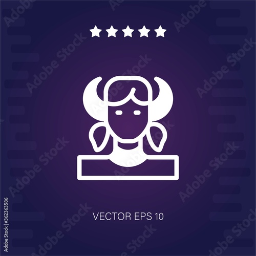 cow woman vector icon