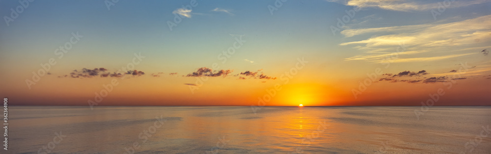 Sunset over the Gulf of Mexico from the west coast of Florida in the United States