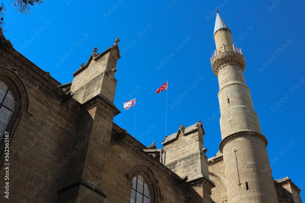 Minaret of Selimiye mosque in Nicosia.  Cyprus.