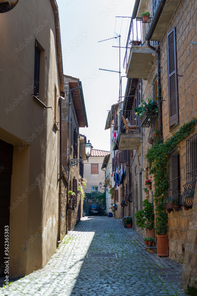 Orvieto, Umbria - Italy. City street view. Nice country city near Rome to visit with medieval look