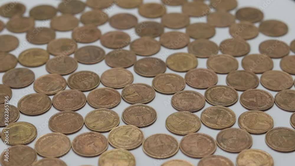 1 penny close up. coins of the ussr. old coins 1 penny close up. coins of the ussr. old coins