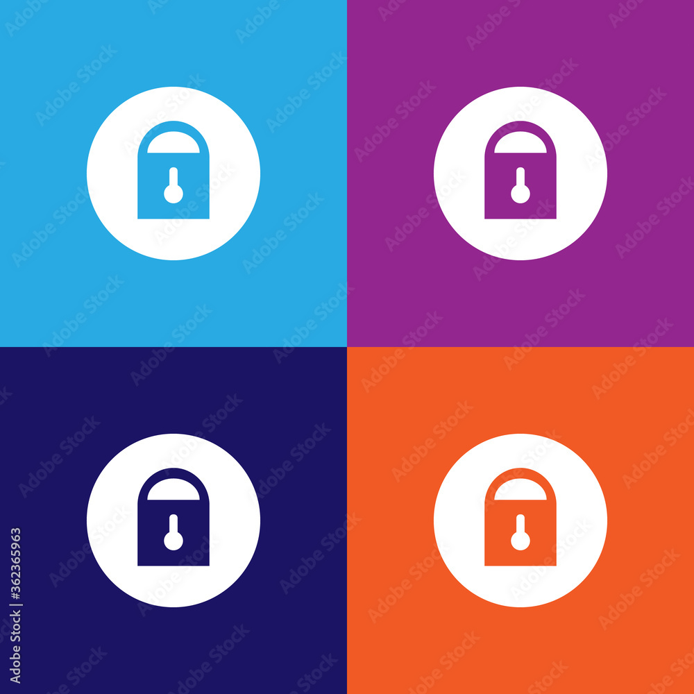 Lock rounded illustration icon on multicolored background Lock rounded illustration icon on multicolored background