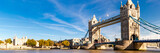 Tower Bridge in London, UK, United Kingdom. Web banner in panoramic view.
