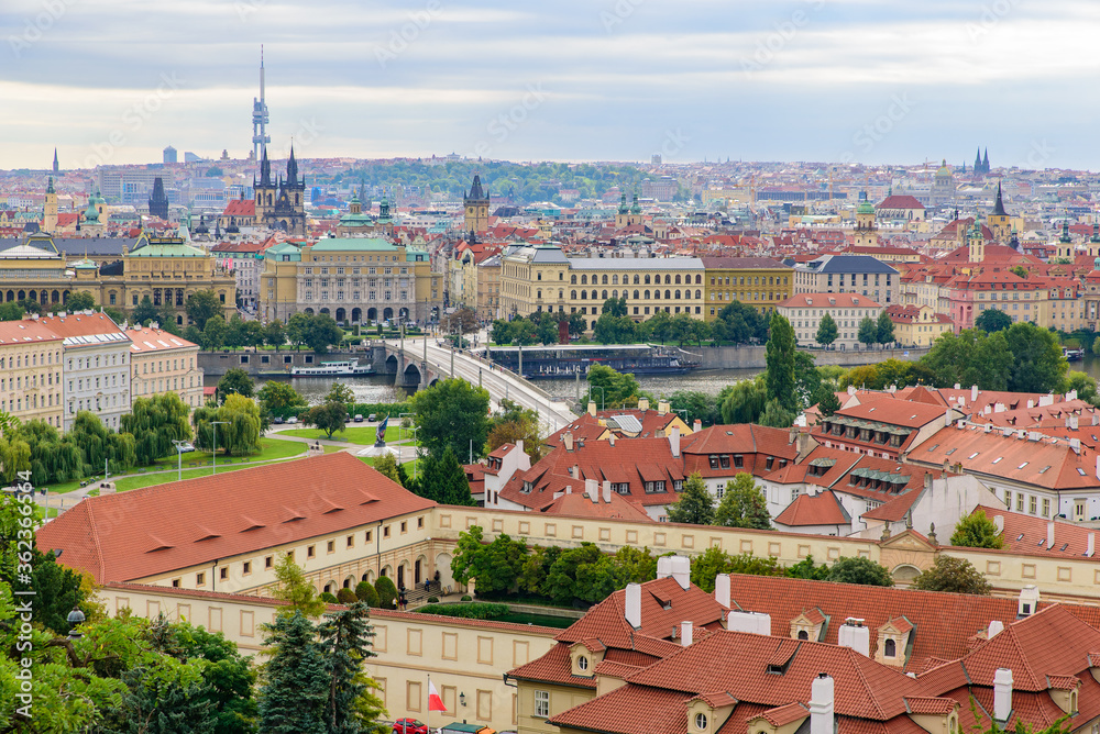 Obraz premium View of the traditional buildings and old town in Prague, Czech Republic