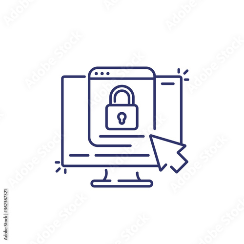 access to page line icon on white