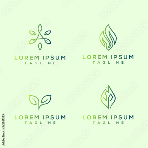 Simple and cool eco friendly logo, leaf logo