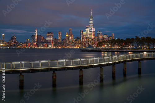 footbridge against the background of manhattan