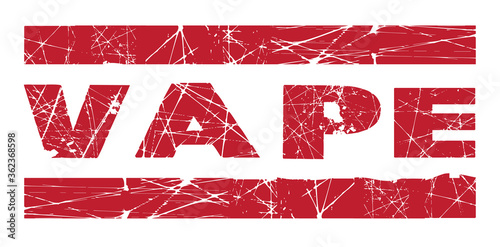 Vape Red Rubber Ink Stamp