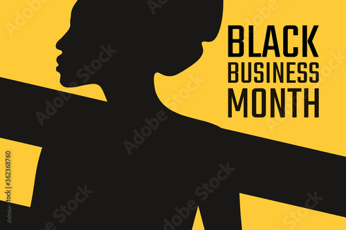 August is National Black Business Month. Holiday concept. Template for background, banner, card, poster with text inscription. Vector EPS10 illustration.