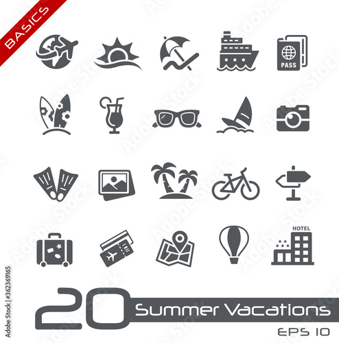 Summer Vacations Icons // Basics