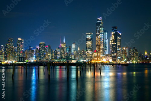 Reflection of the light of night Manhattan